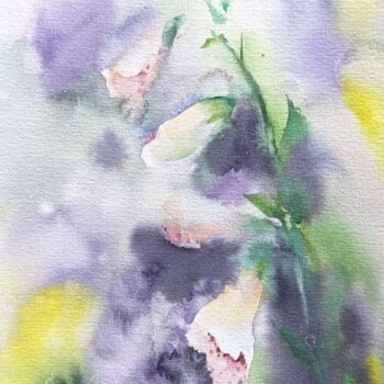 Peinture intitulée "Foxglove" par Kateryna Kondratieva, Œuvre d'art originale, Aquarelle