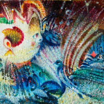 Peinture intitulée "L’année de la comèt…" par Raphy, Œuvre d'art originale, Huile Monté sur Châssis en bois
