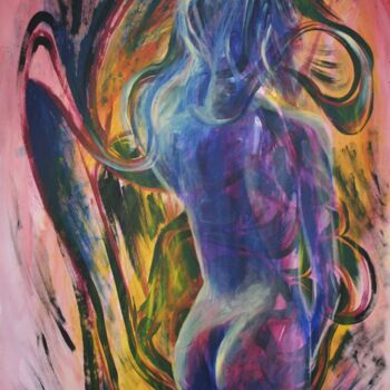 Malerei mit dem Titel "Mountain river and…" von Aleksandra Cherepanova, Original-Kunstwerk, Acryl