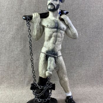 Escultura titulada "Sailor with the anc…" por Aleksei Gordenkov, Obra de arte original, Arcilla