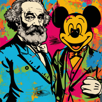 Digital Arts titled "Marx und Mickey" by Frank Daske, Original Artwork, Digital Painting