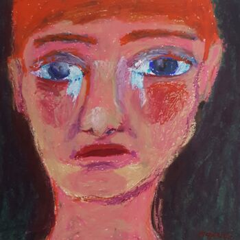Pintura titulada "L'ENFANT PLEURE" por Mchartrie, Obra de arte original, Pastel