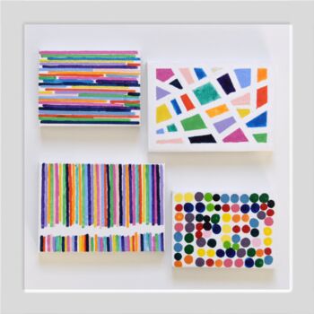 Pintura intitulada "Colorful micros #3" por Astrid Stoeppel, Obras de arte originais, Acrílico Montado em Armação em madeira