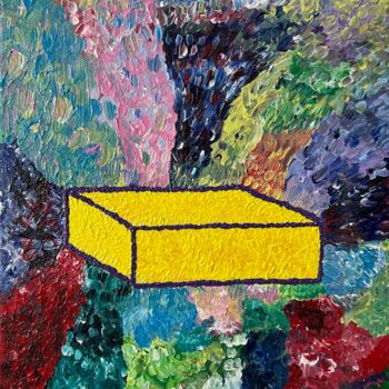 Painting titled "Abstraction “Yellow…" by Anna Aliakberova, Original Artwork, Acrylic Mounted on Wood Stretcher frame