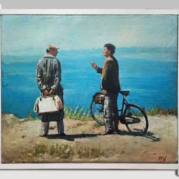 Pittura intitolato "La Pallina di Beatr…" da Pasquale Minervino (Minervino), Opera d'arte originale, Olio