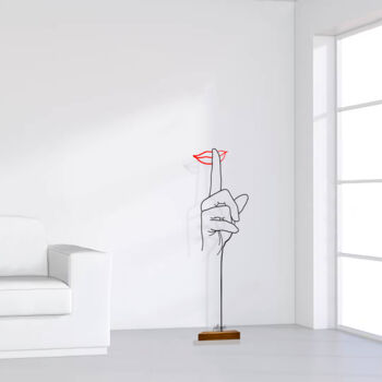 Scultura intitolato "Silenzio!!!" da Giancarlo Morandi, Opera d'arte originale, Filo