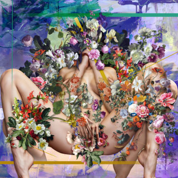Digital Arts με τίτλο "3r071c 02" από José Luis Guerrero, Αυθεντικά έργα τέχνης, Ψηφιακό Κολάζ Τοποθετήθηκε στο Ξύλινο φορεί…