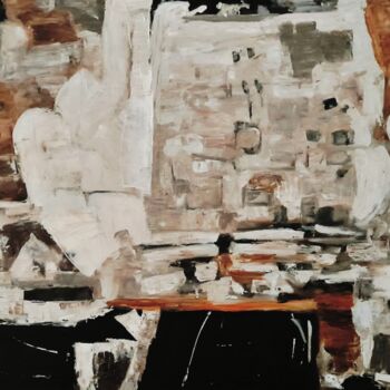 Painting titled "Lounge - Contempora…" by Vercmagnus, Original Artwork, Acrylic Mounted on Wood Panel