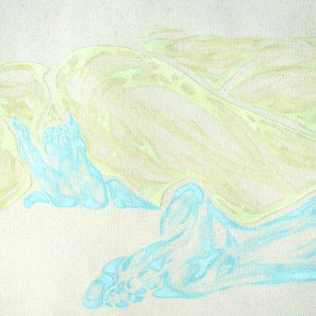 「Yellow girl with bl…」というタイトルの絵画 Lola Marinnによって, オリジナルのアートワーク, オイル