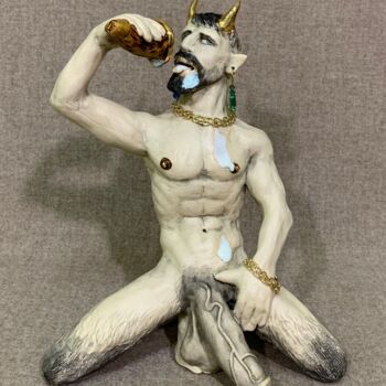 Escultura titulada "Liberio, the faun" por Aleksei Gordenkov, Obra de arte original, Arcilla