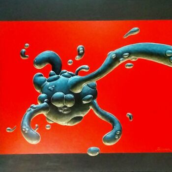 Painting titled "Créature A012" by Philippe Jouan, Original Artwork, Acrylic