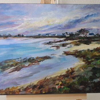 Painting titled "Pors Carn" by Evelyne Chabaud, Original Artwork, Acrylic