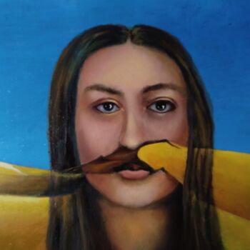 Painting titled "Woman in the Sand (…" by Vladimir Abaimov, Original Artwork, Oil