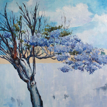Painting titled "Jacaranda" by Volha Milashevich, Original Artwork, Oil