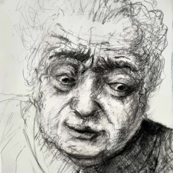 Dessin intitulée "Étude de tête d'hom…" par Pierre Milosavljevic, Œuvre d'art originale, Fusain