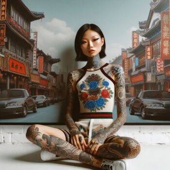 数字艺术 标题为“Leaning on the wall…” 由Александр Погодин, 原创艺术品, 数字油画