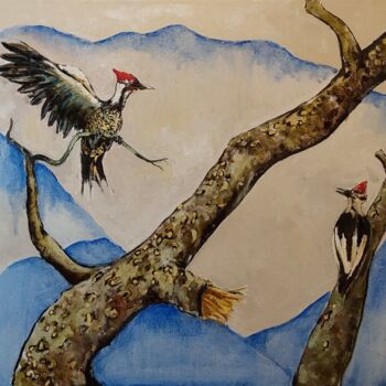 Painting titled "Love" by Rza Rzazadeh, Original Artwork, Oil Mounted on Wood Stretcher frame