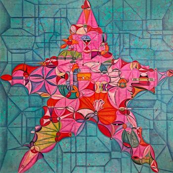제목이 "ET Star"인 미술작품 Da Hong로, 원작, 기름