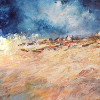 Peinture intitulée "St-Gué Tempête" par Evelyne Chabaud, Œuvre d'art originale, Acrylique Monté sur Châssis en bois
