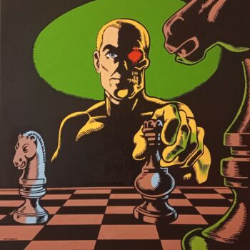 Painting titled "Il giocatore di sca…" by Marco Arduini, Original Artwork, Acrylic