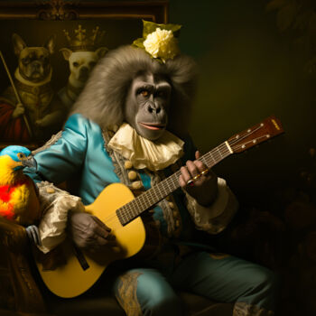 数字艺术 标题为“Simian Sonata: A Go…” 由Paolo Chiuchiolo, 原创艺术品, AI生成的图像