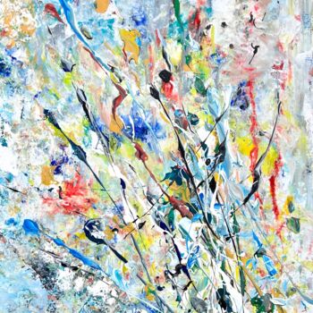Картина под названием "Abstract wildflower…" - Alona Vatkina, Подлинное произведение искусства, Акрил