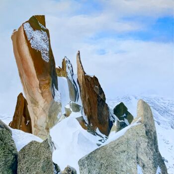 Painting titled "Au royaume du granit" by Patrick Egger, Original Artwork, Acrylic Mounted on Wood Stretcher frame
