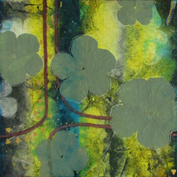 绘画 标题为“mayflowers 4 - encr…” 由Jean-Yves Verne, 原创艺术品, 丙烯 安装在其他刚性面板上