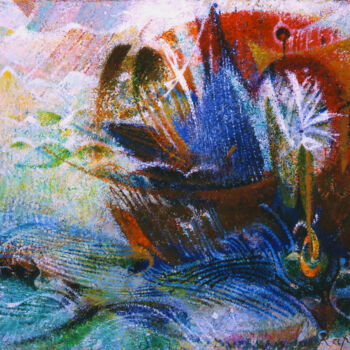 Peinture intitulée "Marine : Le galion" par Raphy, Œuvre d'art originale, Huile Monté sur Panneau de bois
