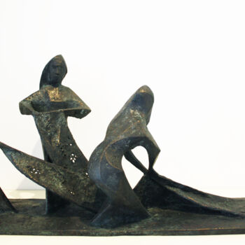Sculpture intitulée "On the beach II, Fi…" par Jan Witte-Kropius, Œuvre d'art originale, Bronze