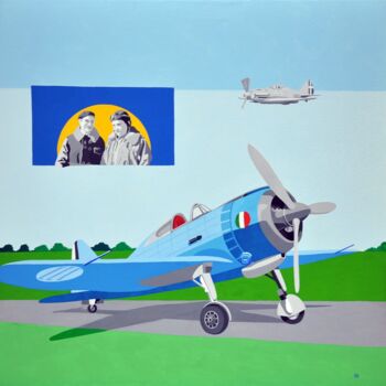 Painting titled "Prove di volo RE 20…" by Marco Arduini, Original Artwork, Acrylic