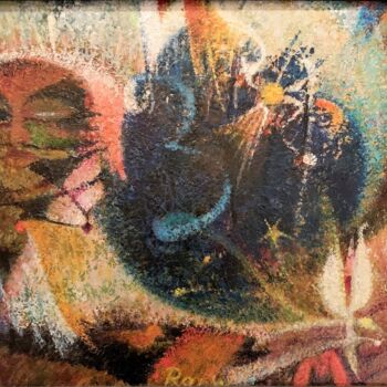 Peinture intitulée "Saint Antoine de Pa…" par Raphy, Œuvre d'art originale, Huile Monté sur Panneau de bois