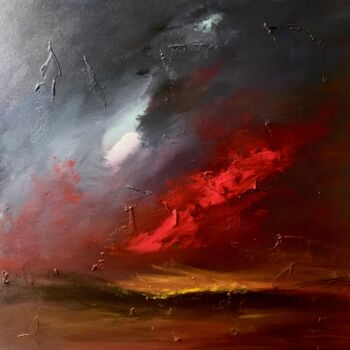 제목이 "World on Fire"인 미술작품 Lee Davis로, 원작, 아크릴 나무 들것 프레임에 장착됨