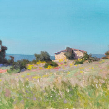 Painting titled "Cabanon Provençale" by Pascal Giroud, Original Artwork, Oil