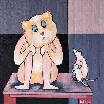 Pittura intitolato "Faut-il être raison…" da Jocelyne Deschamps-Kus, Opera d'arte originale, Acrilico Montato su Altro panne…