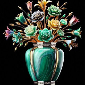 Digitale Kunst mit dem Titel "Luxurious Gemstone-…" von Alberto Capitani, Original-Kunstwerk, KI-generiertes Bild