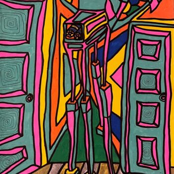 Zeichnungen mit dem Titel "Epure" von Christophe Verger-Lecocq, Original-Kunstwerk, Marker