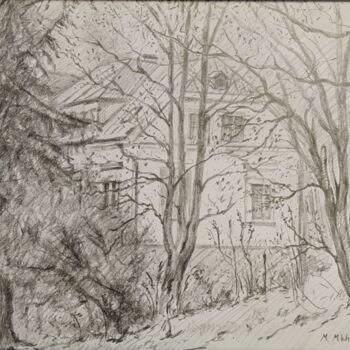 Peinture intitulée "Mariánské Lázně" par Mkhitar Mkhitaryan, Œuvre d'art originale, Graphite