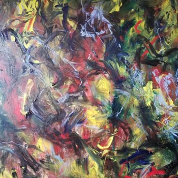 Painting titled "Debate" by Atom Hovhanesyan, Original Artwork, Oil Mounted on Wood Stretcher frame