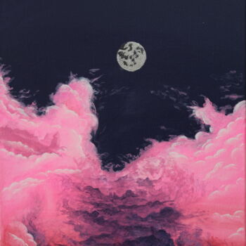 Painting titled "Romantic art “Pink…" by Anna Aliakberova, Original Artwork, Acrylic Mounted on Wood Stretcher frame