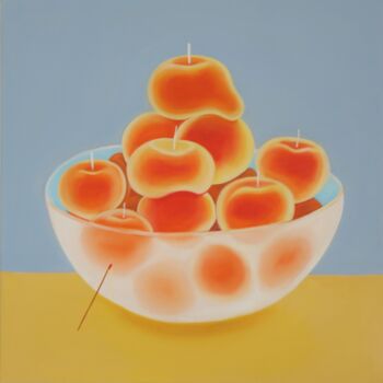 Painting titled "LAZY FRUITS-03" by J Wang, Original Artwork, Pigments