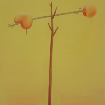 Pittura intitolato "LAZY FRUITS ON THE…" da J Wang, Opera d'arte originale, pigmenti