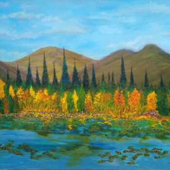 Ζωγραφική με τίτλο "Khibiny in autumn" από Stanislav Gurinovich, Αυθεντικά έργα τέχνης, Λάδι