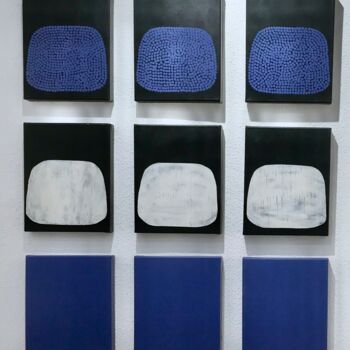Painting titled "Three times three (…" by Sylvie Hamou, Original Artwork, Acrylic Mounted on Wood Stretcher frame