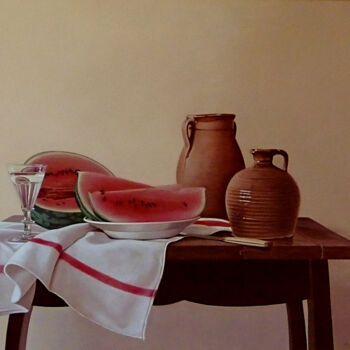 Peinture intitulée "Desserte à la pastè…" par Christian Vidal, Œuvre d'art originale, Acrylique Monté sur Panneau de bois