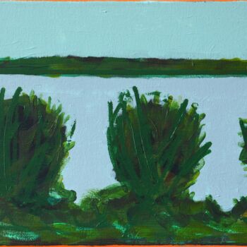 Malerei mit dem Titel "Elbe 2022/06/14A" von Detlef Lemme (Farbenkugel), Original-Kunstwerk, Acryl