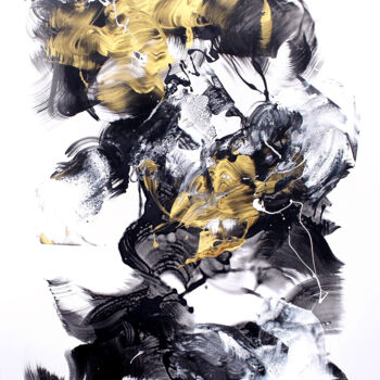Painting titled "Golden Dust" by Paresh Nrshinga F R S A, Original Artwork, Acrylic Mounted on Wood Stretcher frame