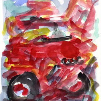 Malerei mit dem Titel "Auto/Selbster (1601…" von Detlef Lemme (Farbenkugel), Original-Kunstwerk, Aquarell