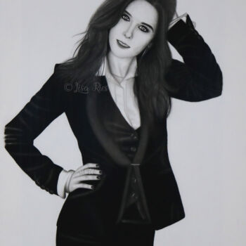Dessin intitulée "Audrey Fleurot" par Lisa Ries, Œuvre d'art originale, Conté