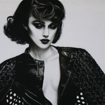 Dessin intitulée "Keira Knightley" par Lisa Ries, Œuvre d'art originale, Conté